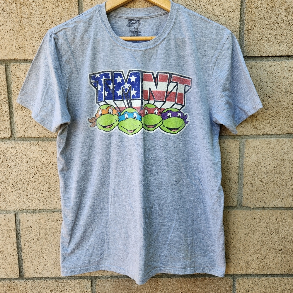Nickelodeon Teenage Mutant Ninja Turtles Boy's  T-Shirt Size L 16-18 Gray USA
